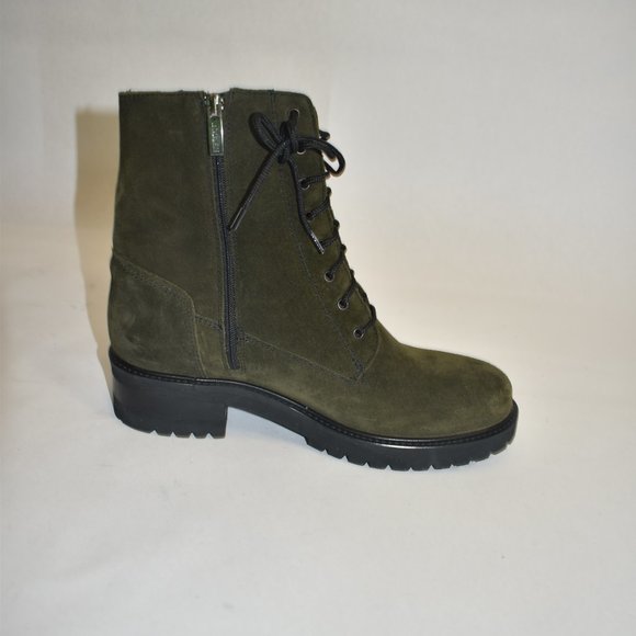 La Canadienne Cara Waterproof Combat Boot Khaki Olive Green Suede Size 7.5 - Picture 6 of 10
